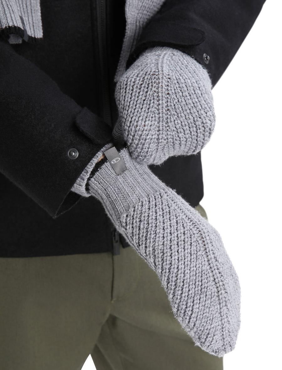 Rękawiczki Icebreaker Unisex Merino Waypoint Mittens Damskie Szare Czarne | PL 1444WNBY